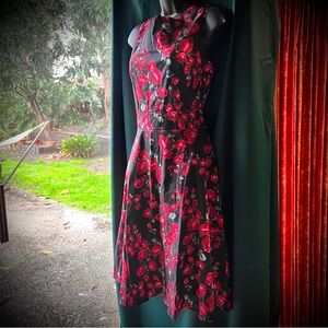 Retro Pinup Style Rose Dress